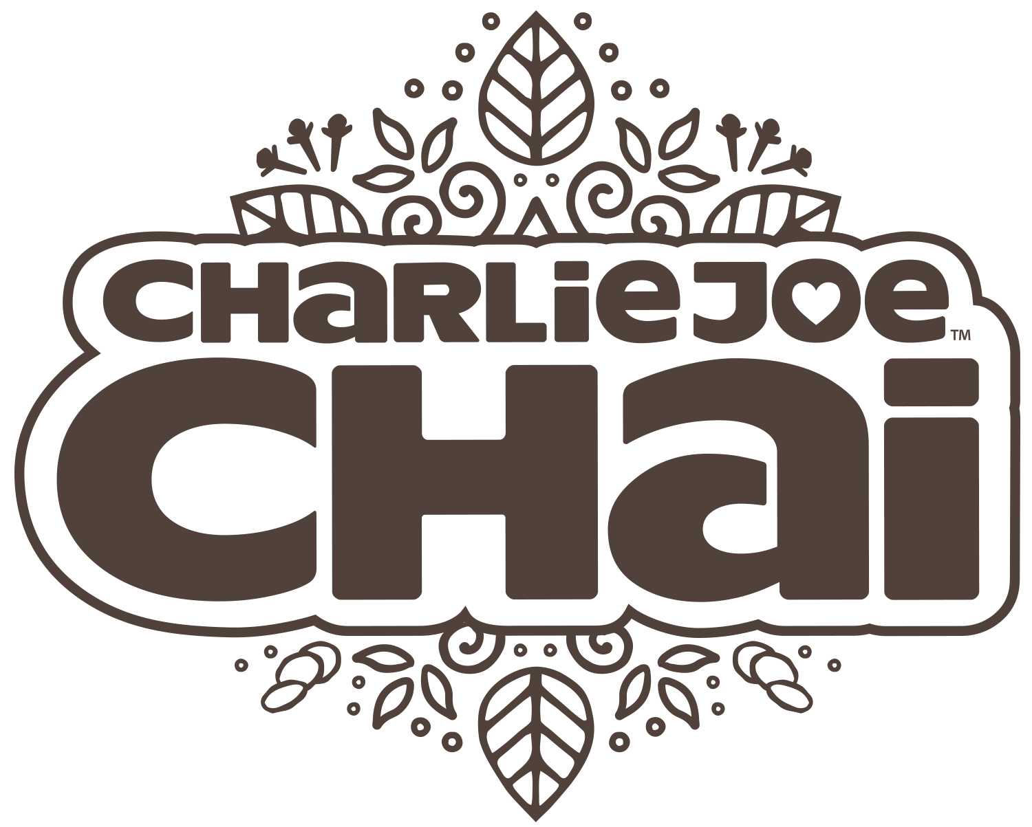A brown and green logo for charlie choo chai.